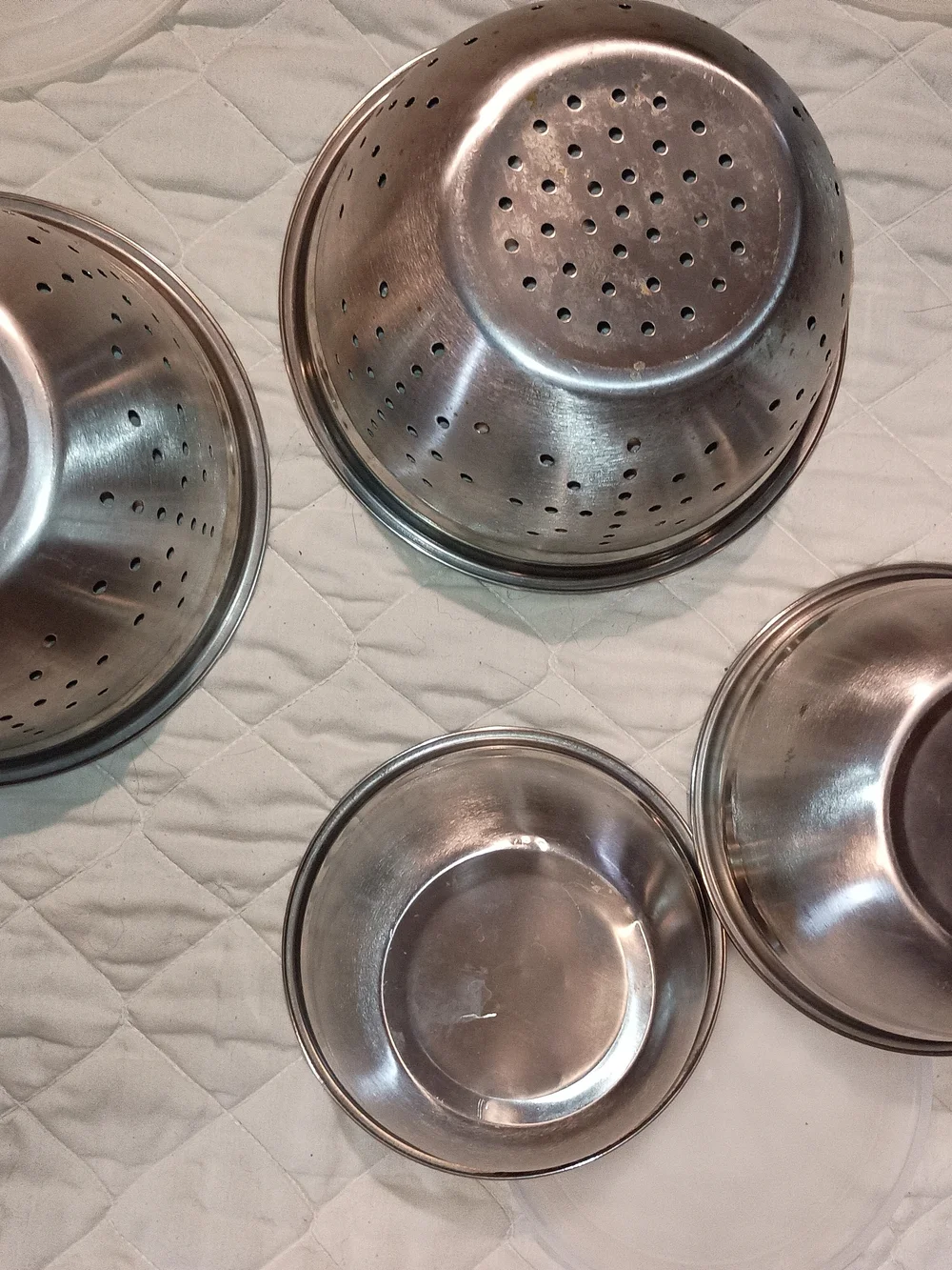 Stainless Steel Mixing and Colander Bowl Set - Silver